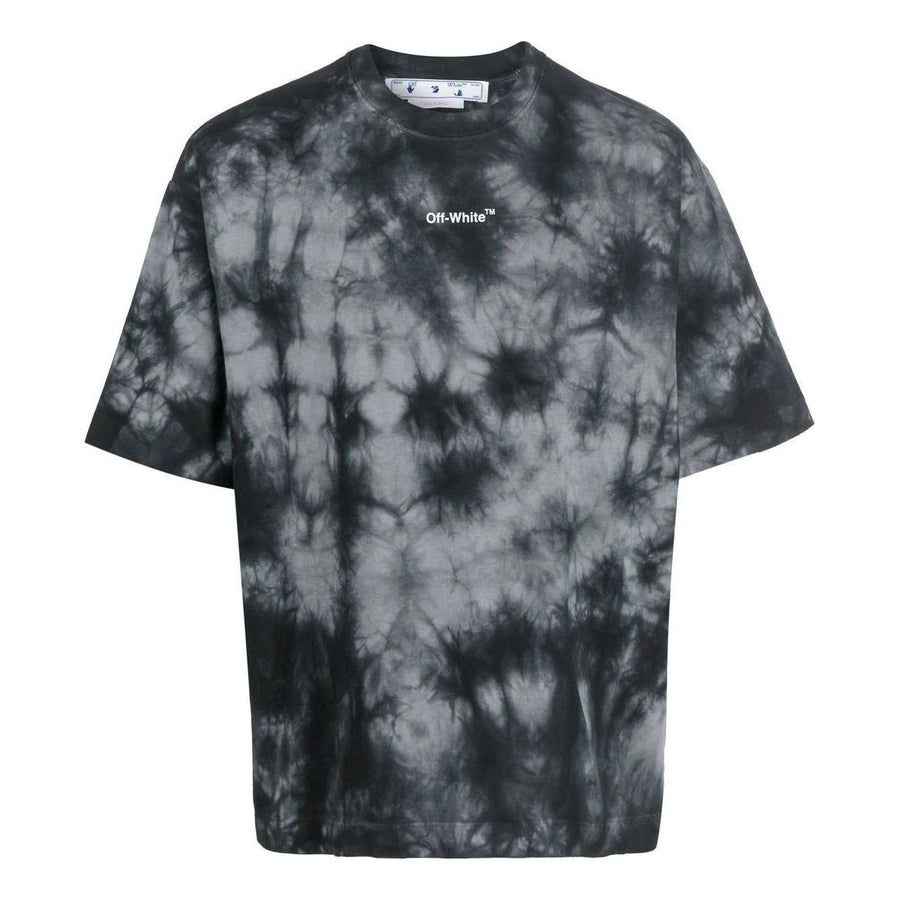 

Футболка Men's Off-White FW22 Tie Dye Logo Printing Round Neck Short Sleeve Loose Fit Gray T-Shirt