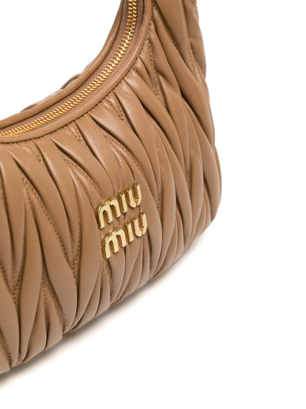 Стеганая сумка на плечо Wander Miu Miu, коричневый — фото 4