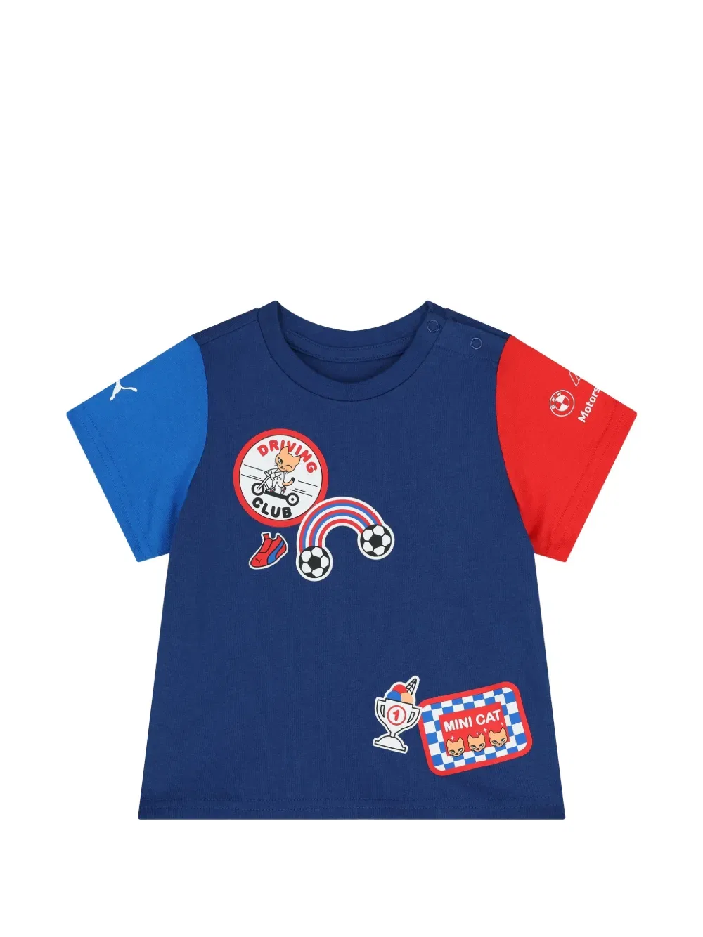 Комплект из футболки и шортов с графичным принтом Puma Kids, синий — фото 3