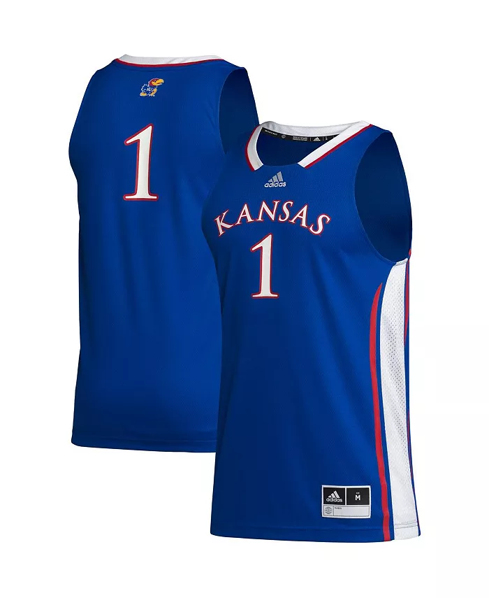 

Мужская майка Swingman №1 команды Kansas Jayhawks adidas, синий