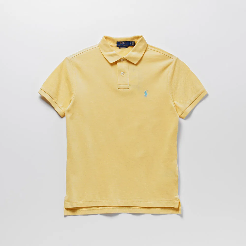 Мужская жёлтая базовая футболка-поло Custom от Polo Ralph Lauren