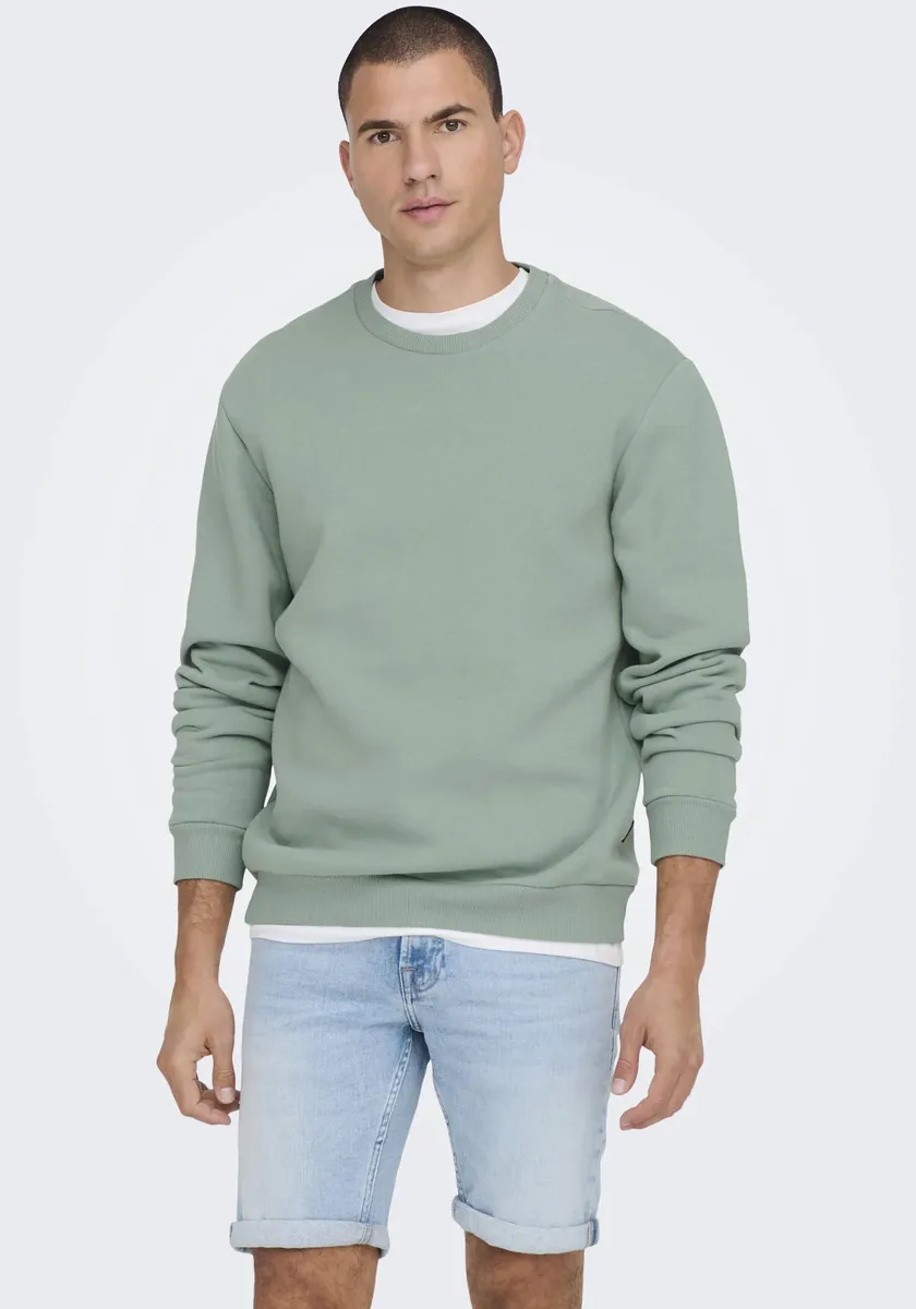 

Толстовка ONLY & SONS "ONSCERES CREW NECK NOOS", зеленый