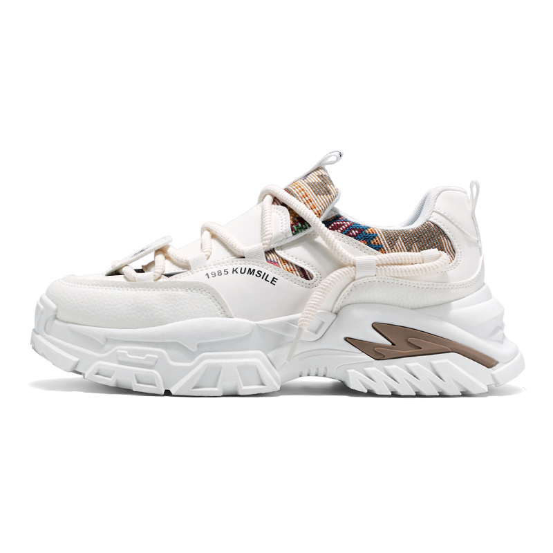 

JANECO Мужские низкие массивные кроссовки White Khaki, цвет White Khaki