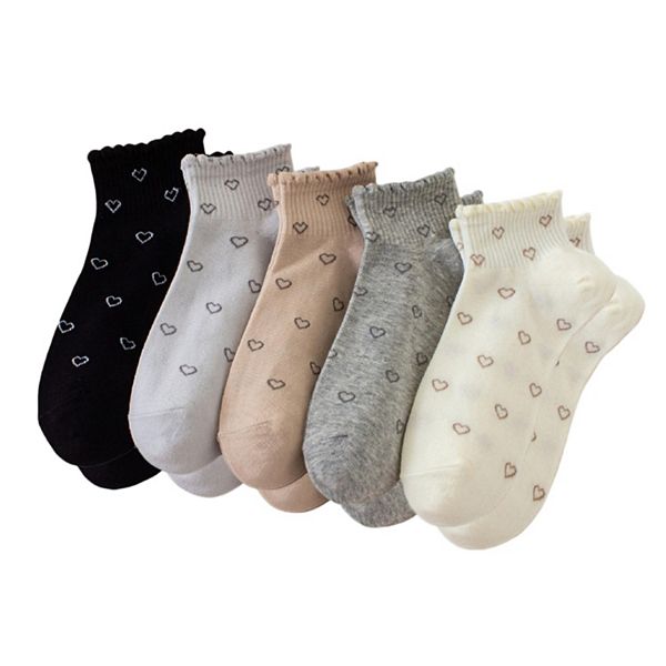 

Женские носки 5 пар, мягкие эластичные с резинкой, набор для подарка Anna-Kaci, Heart