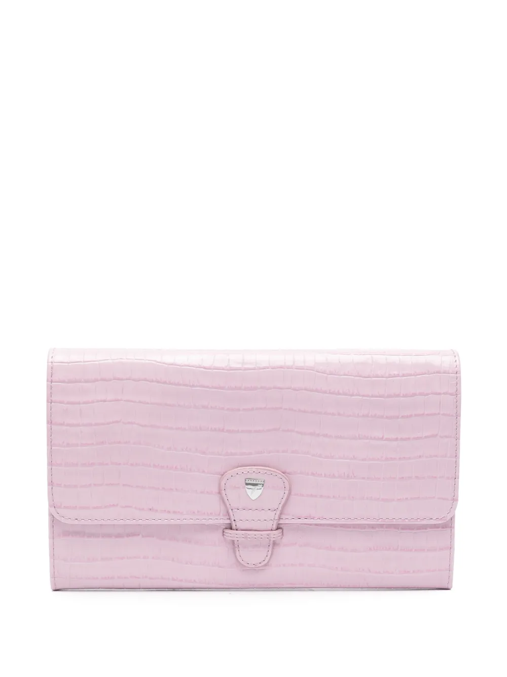 

Кошелек с тиснением под крокодила Aspinal Of London, розовый