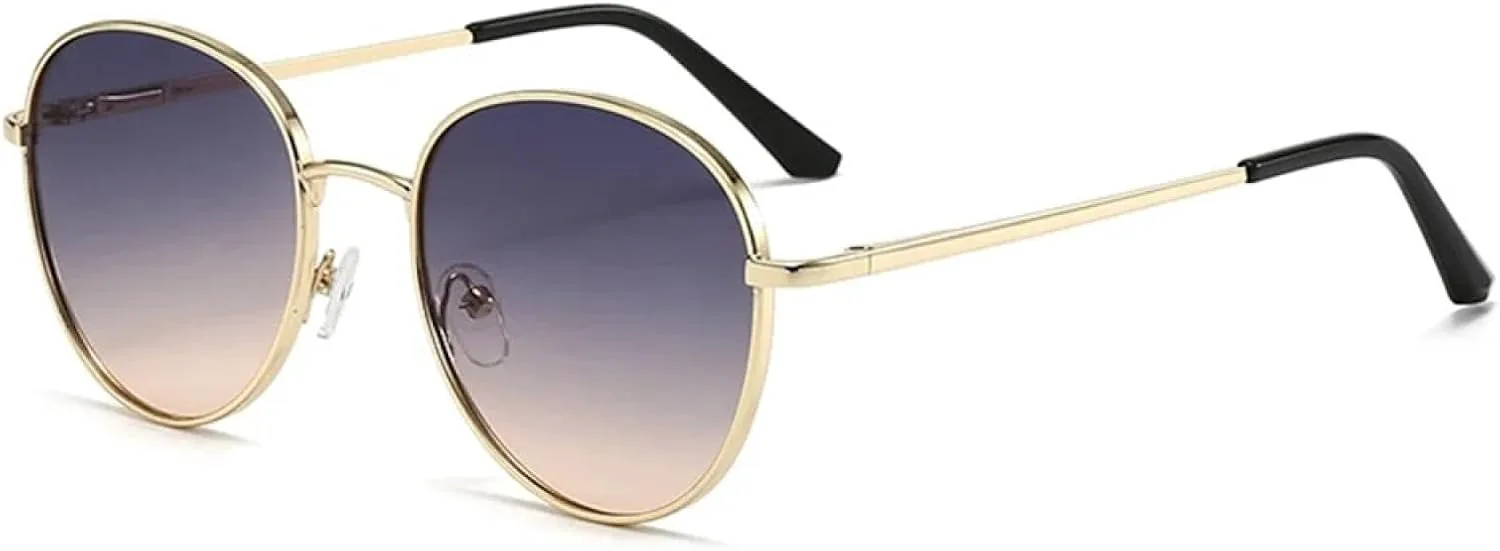 

Солнцезащитные очки с защитой от УФ-излучения UV400 | Круглые очки в металлической оправе для женщин | Для занятий спортом на открытом воздухе generic, Gold Blue