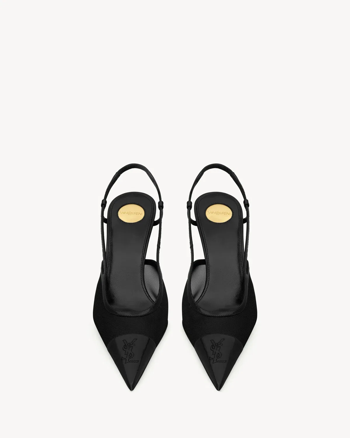 Туфли-лодочки RENÉE с ремешком на пятке из сетки SAINT LAURENT, черный — фото 2