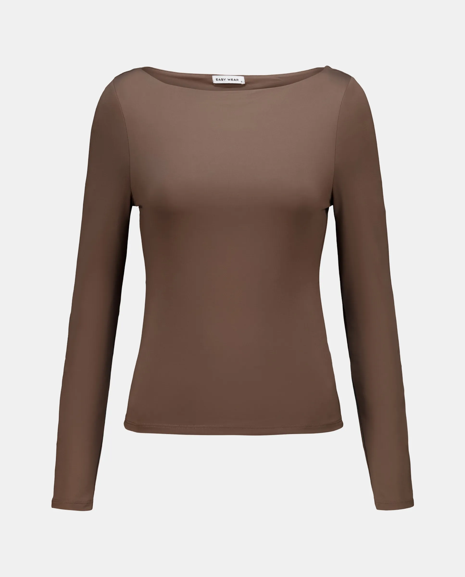 

Женская футболка с длинным рукавом и лодочкой Easy Wear, коричневый