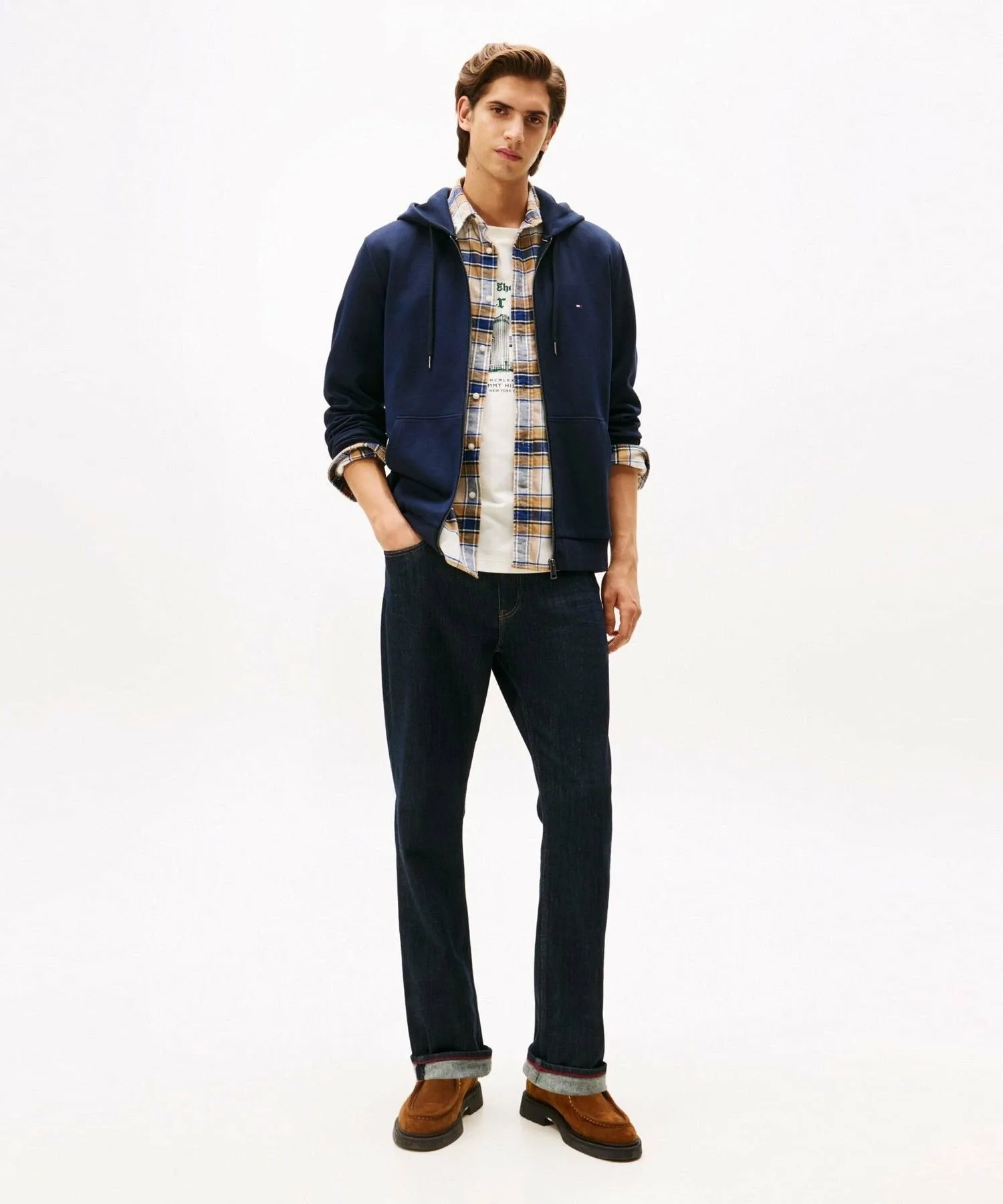 Худи на молнии Essential In Techno TOMMY HILFIGER, Navy DW5 — фото 3
