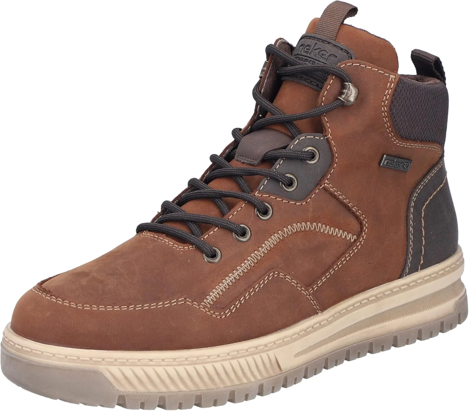 Мужские ботинки Rieker 38554 на шнуровке, Brown 22