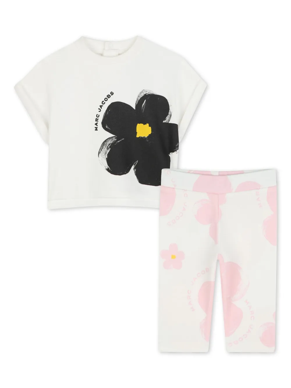 

Комплект из футболки и брюк с цветочным принтом Marc Jacobs Kids, нейтральный