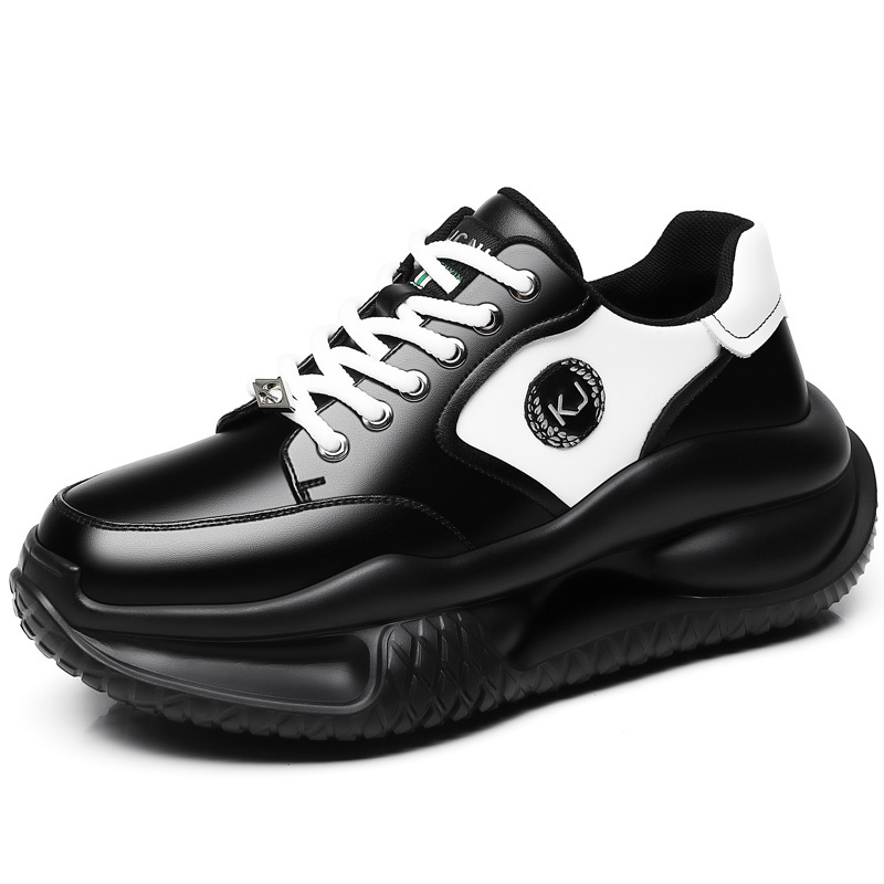 

Мужские повседневные туфли KJ-928 черные со скрытой платформой, цвет KJ-928 Black Hidden Wedge