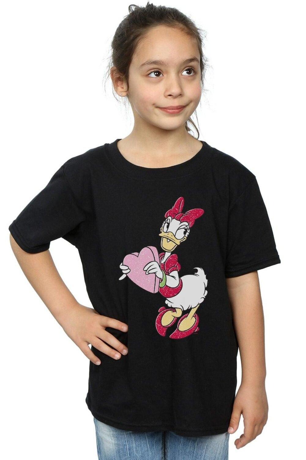 

Хлопковая футболка Daisy Duck Love Heart Disney, черный