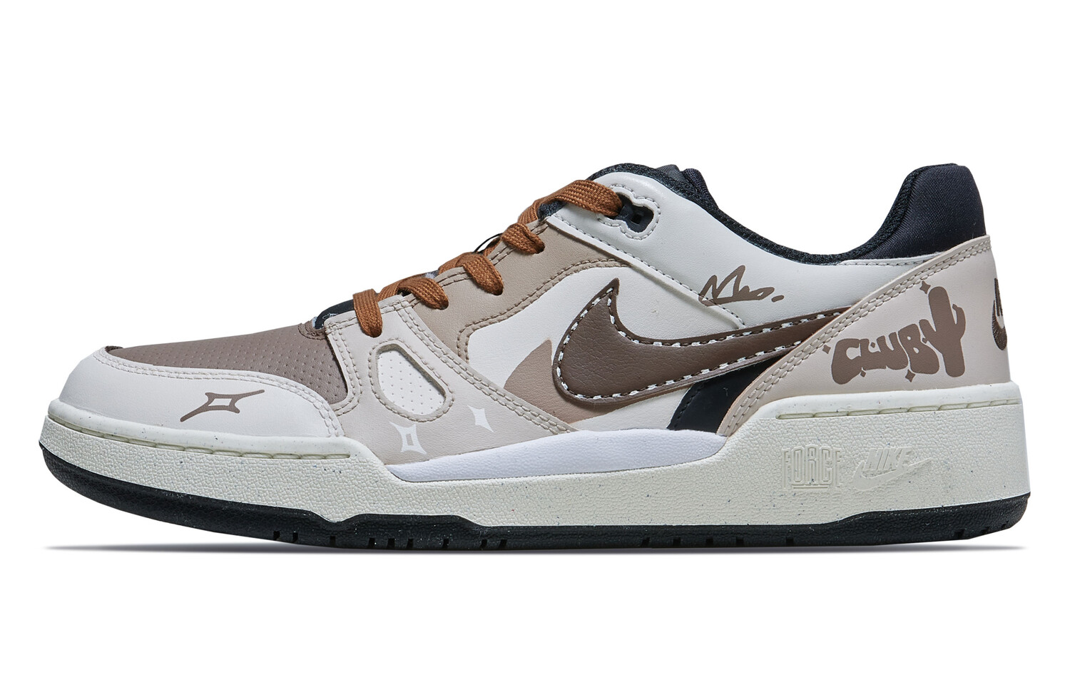 

Кроссовки Nike Full Force Skateboarding Shoes Men Low-top Beige, коричневый