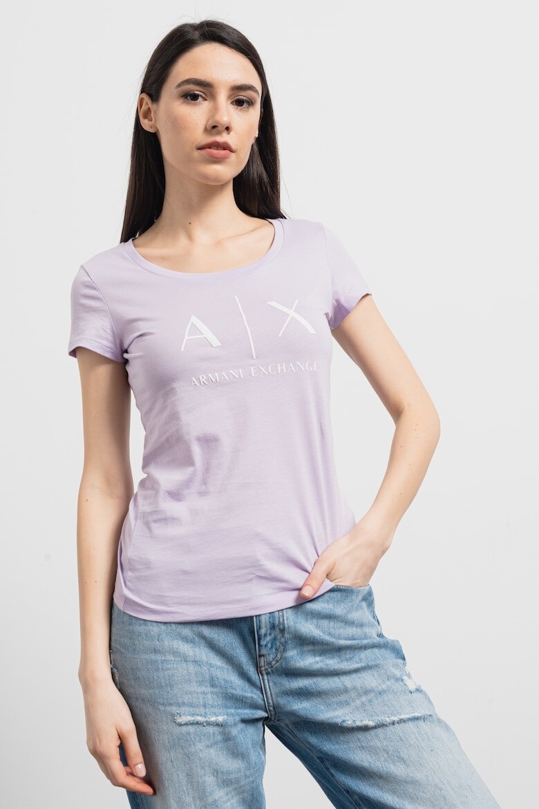 

Приталенная футболка с логотипом Armani Exchange, белый