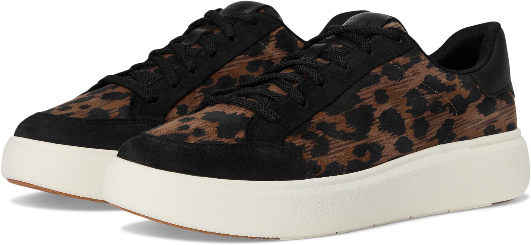 Кроссовки FitFlop Rtg Leopard Suede Sneakers, цвет Black/Chocolate Mix