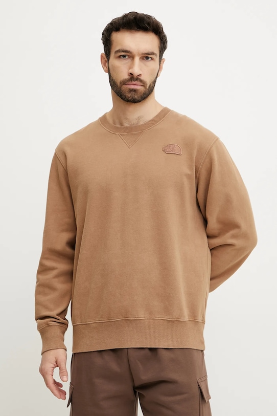 

Хлопковая толстовка Nature Relaxed The North Face, коричневый