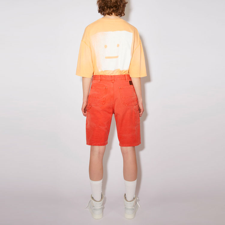 Женские карго-шорты оранжевые Acne Studios — фото 4