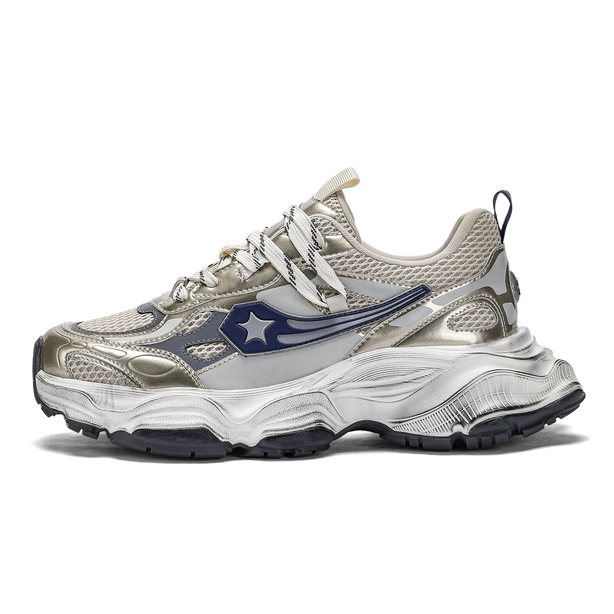 

JEEP SPIRIT Низкие массивные кроссовки Radiant Shadow 2.0, мужские, мерцающее золото