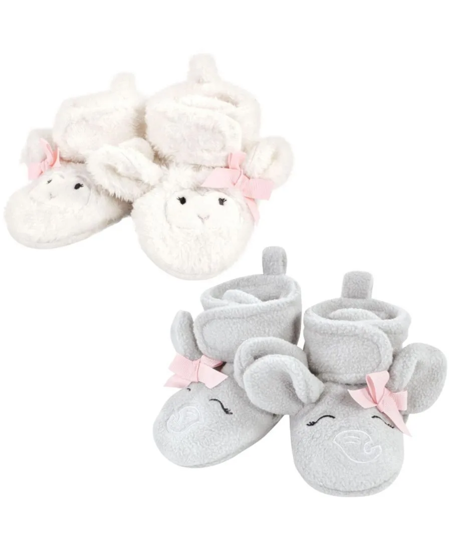 Набор из 2 пинеток из флиса с изображением животных Hudson Baby, серый elephant lamb