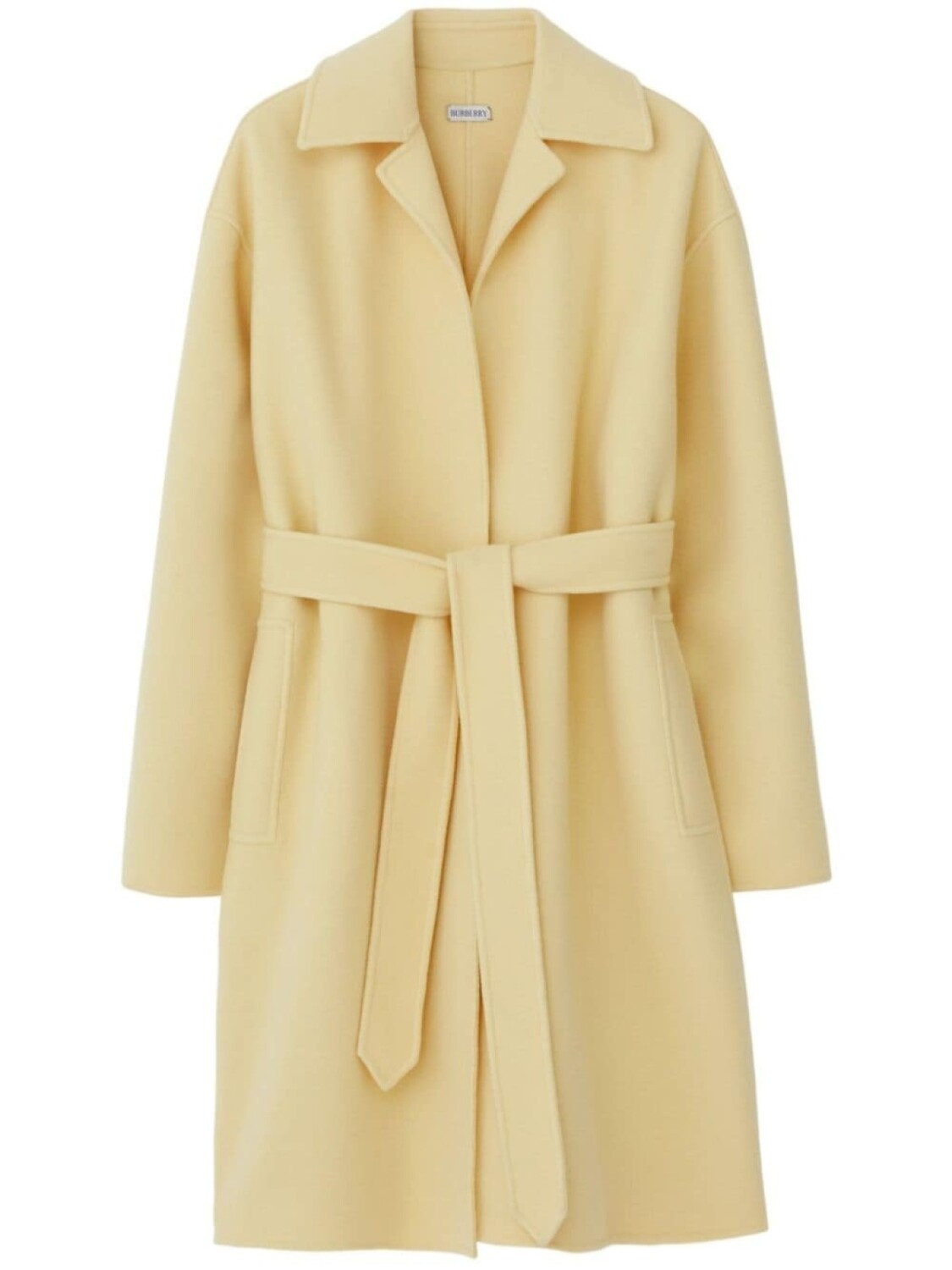 

Burberry кашемировое пальто с поясом, нейтральный цвет