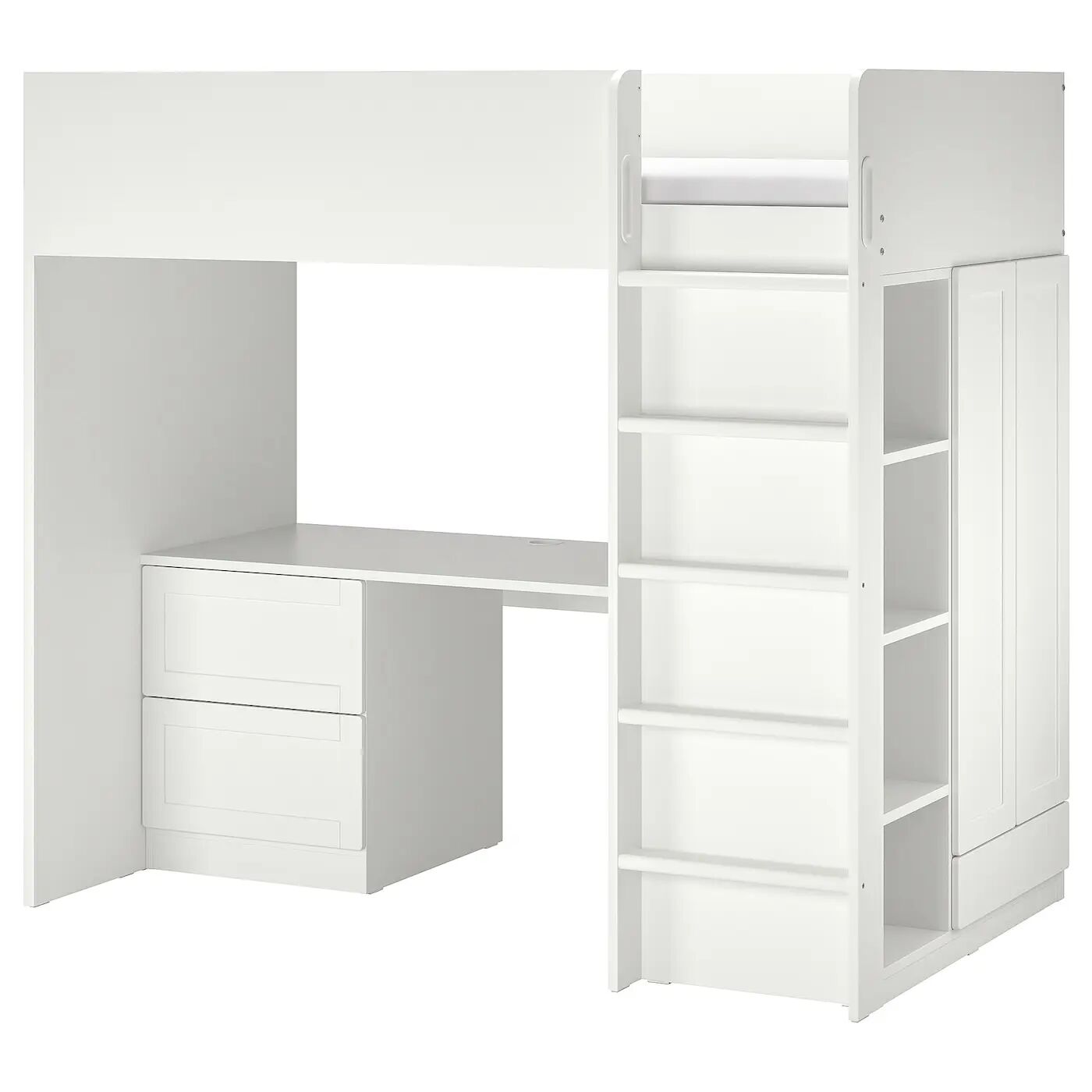 

Кровать-чердак SMÅSTAD IKEA, 90x200 см, цвет white with frame