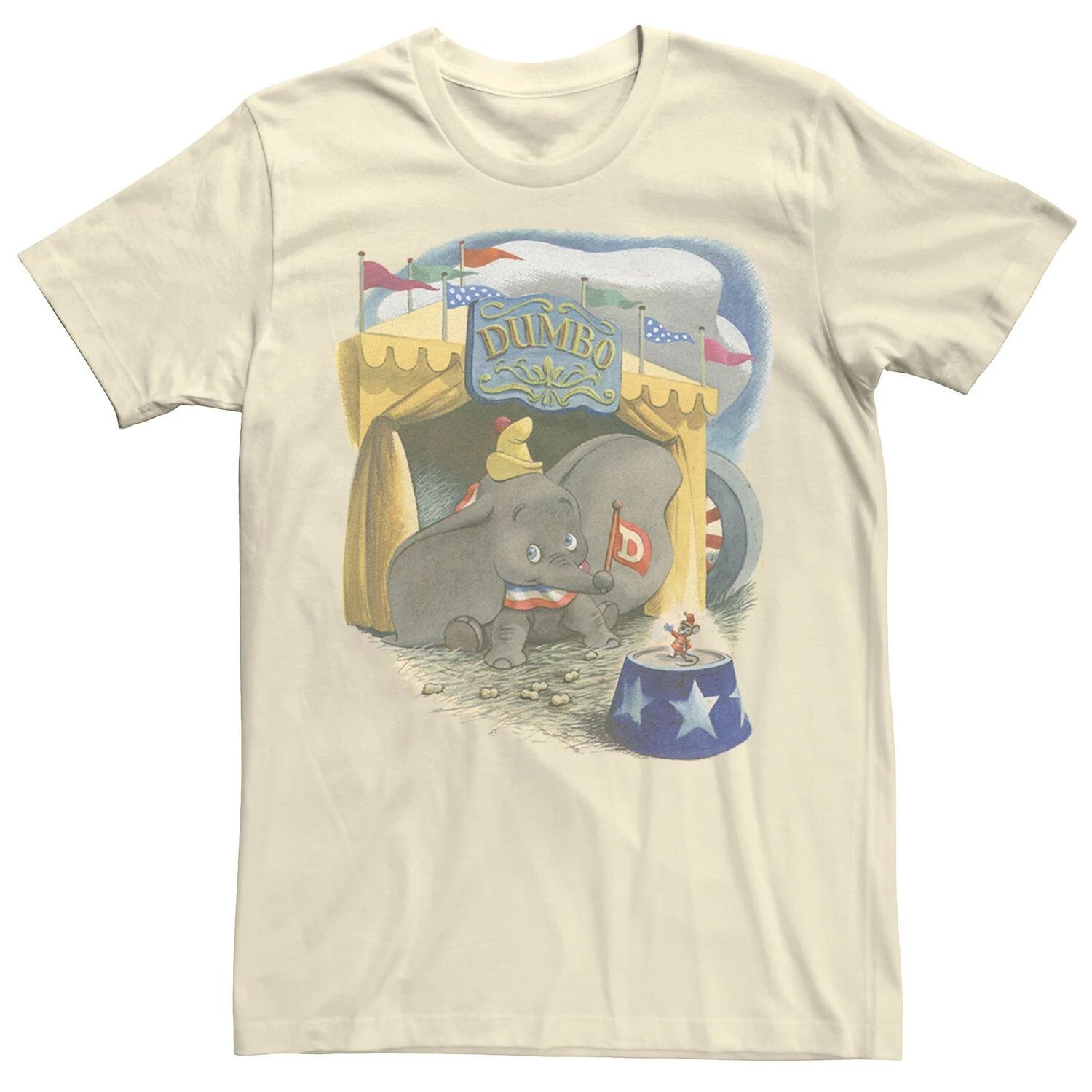 

Мужская винтажная футболка с портретом Dumbo Timothy Circus Tent Disney