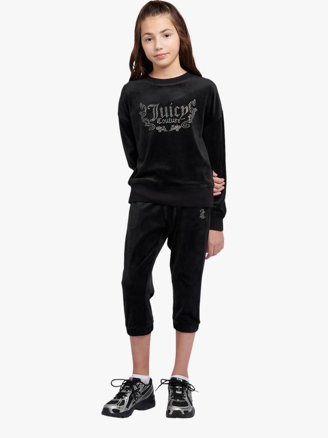 Детские зауженные джоггеры капри Juicy Couture, Jet Black — фото 2