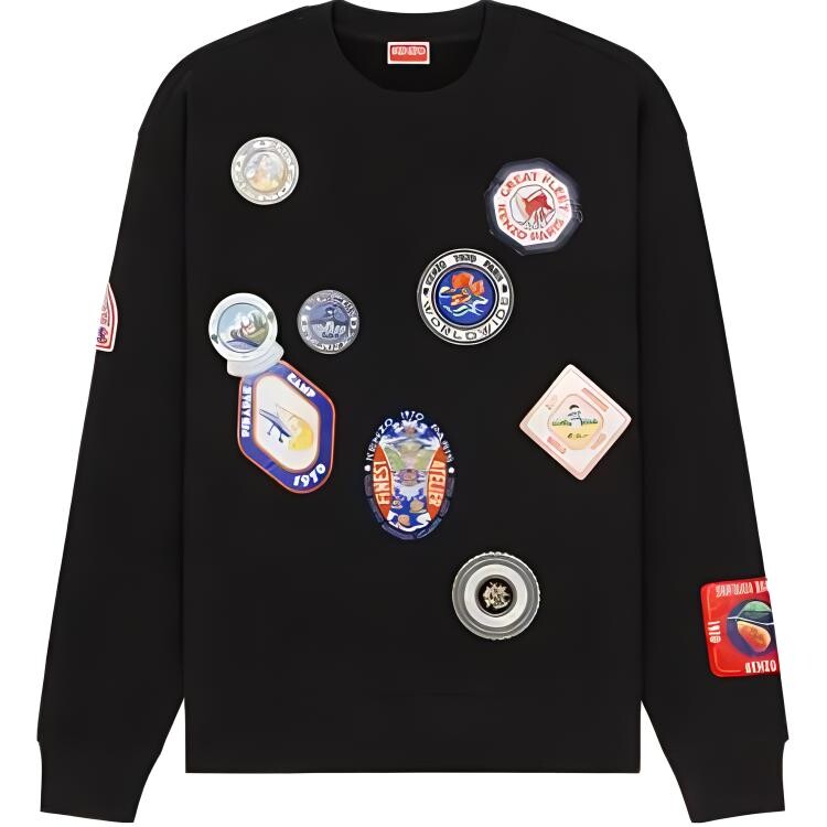 

Толстовка мужская Kenzo Logo-patches Drop-shoulder, черный