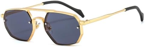 

Солнцезащитные очки в стиле панк с металлической оправой для женщин, квадратные солнцезащитные очки в стиле стимпанк для мужчин, черные, с защитой UV400, модные женские очки MTZJH, C2gold-black