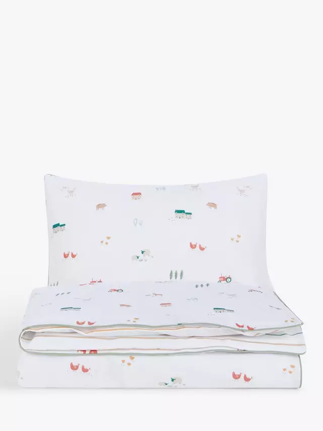 

Пододеяльник и наволочка John Lewis Little Farm Toddler Reversible Pure Cotton