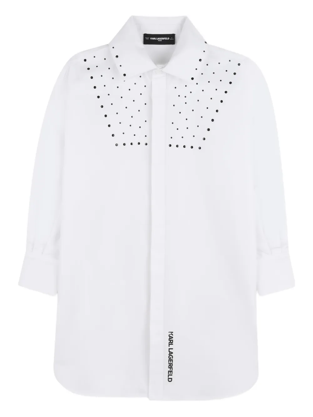

Декорированное платье-рубашка Karl Lagerfeld Kids, белый