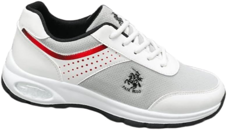 

Мужские дышащие кроссовки из сетки - легкая повседневная и спортивная обувь с мягкой амортизацией и противоскользящей подошвой Hoalox, белый/серый