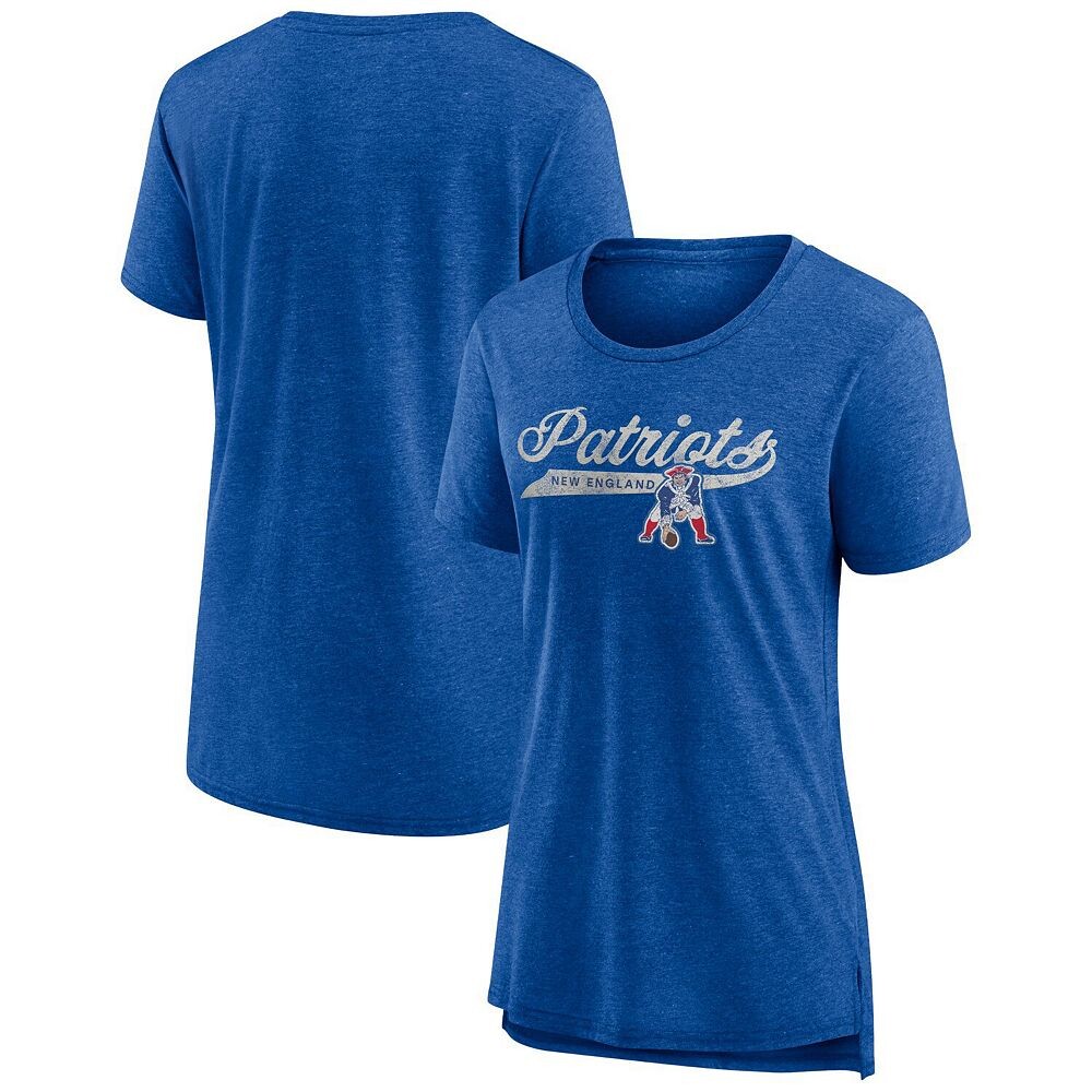

Женская футболка из трех смесей с логотипом Fanatics Heather Royal New England Patriots Original Play, цвет Pat Blue