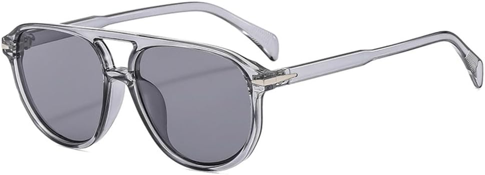 

Солнцезащитные очки с двойной перемычкой для мужчин и женщин с линзами UV400, предназначенные для вождения, езды на велосипеде и активного отдыха UYPTK, Gray Light Gray