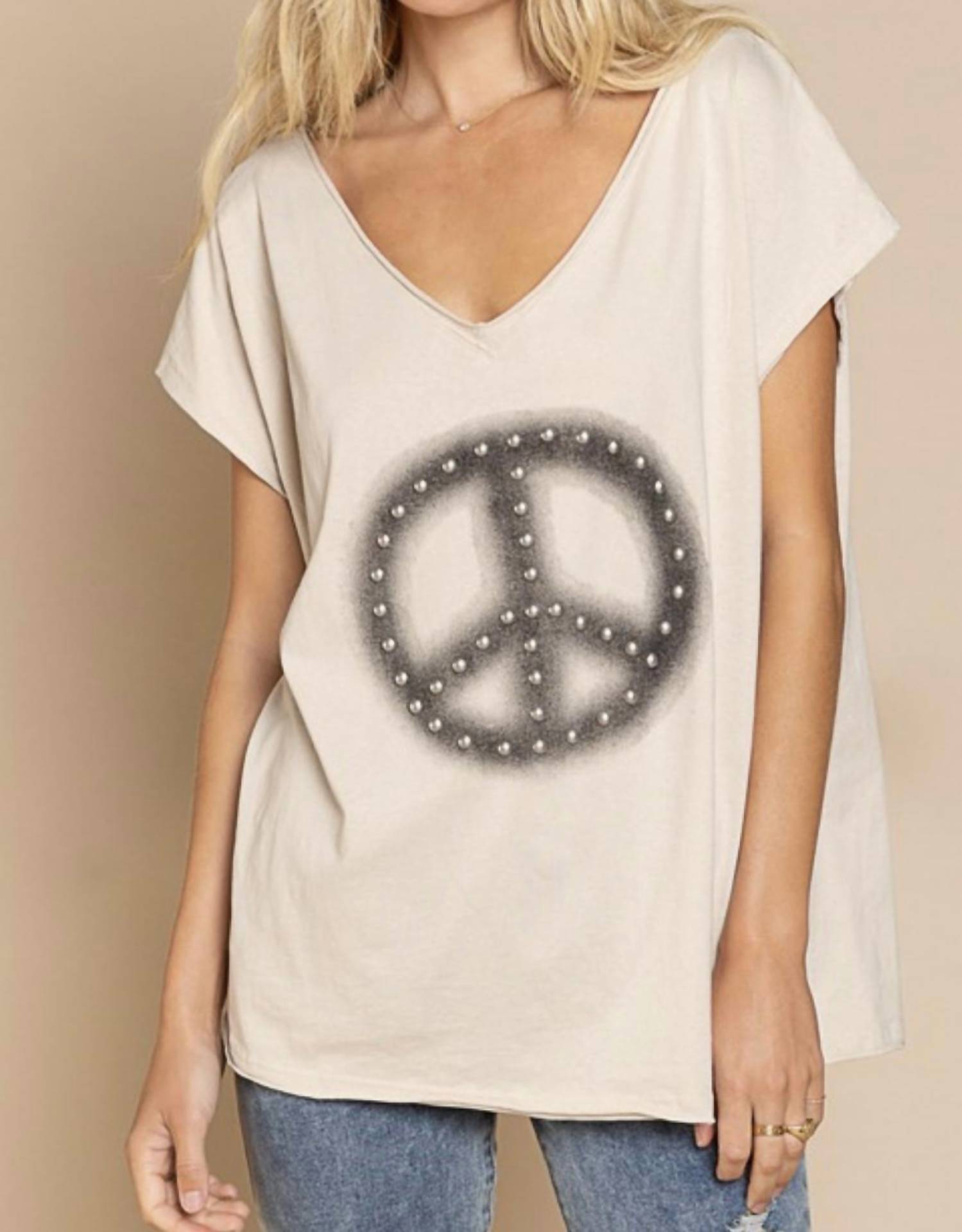 

Топ Peace бежевого цвета POL