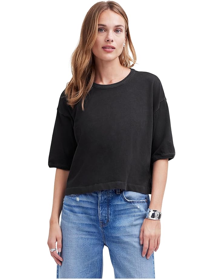 

Футболка Madewell Esther Side Slit Tee, цвет Black Coal
