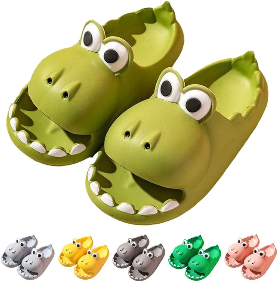 

Женские сланцы с динозаврами, милые с большой мордочкой, сандалии EVA с открытым носком, мягкие, для дома и улицы, пляжа, спа Shjnfb, светло-зеленый
