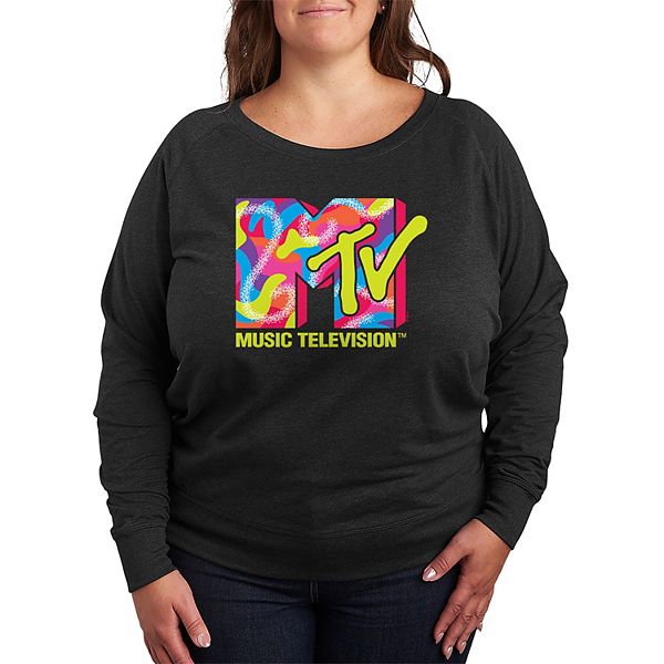 

Футболка с длинным рукавом MTV Logo Malibu Skate French Terry Plus Size Licensed Character