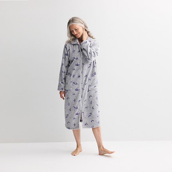 

Халат Petite с длинным ворсом и молнией спереди Croft & Barrow, Jolly Berries