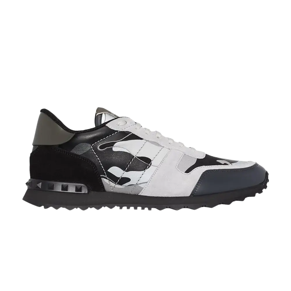 Кроссовки Valentino Rockrunner Rockstud Lace, серый