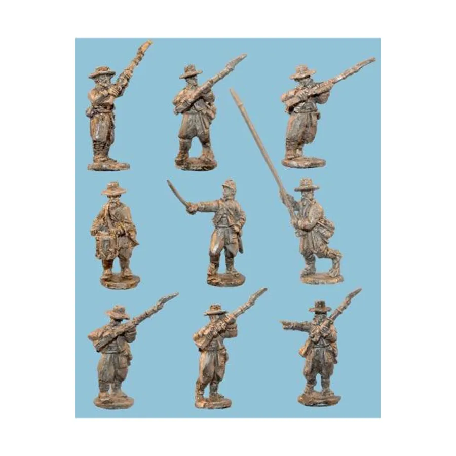 

Луизианские Тайгеры в Соломенных Шляпах с Командованием, Blue and the Gray Miniatures - Confederate (15mm)