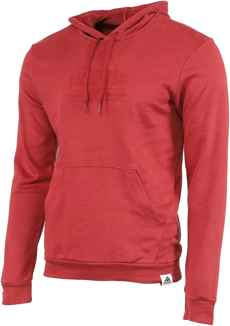 Толстовка Adidas male brilliant basics с капюшоном, красный — фото 2