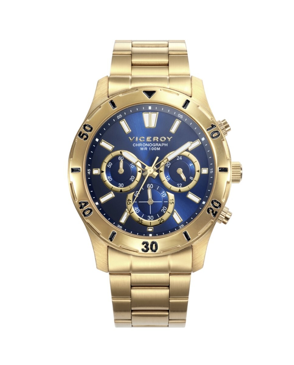 

Мужские часы Heat 401135-36 Gold IP Steel Chronograph Viceroy, золотой