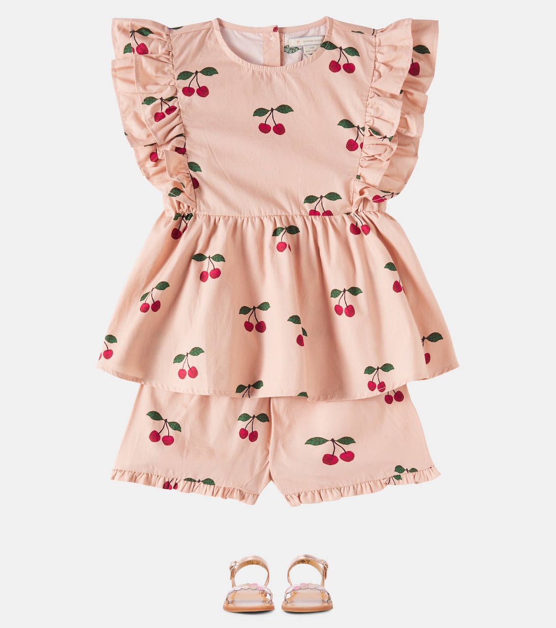 Комплект из хлопкового топа и шорт с принтом Вербена Konges Sløjd, Ma Grande Cerise Blush — фото 2