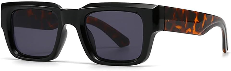 

Модные квадратные солнцезащитные очки с градиентным переходом для мужчин в стиле панк, с широкими дужками, солнцезащитные очки UV400 в стиле ретро для женщин WNCKSQ, Black Leopard Grey