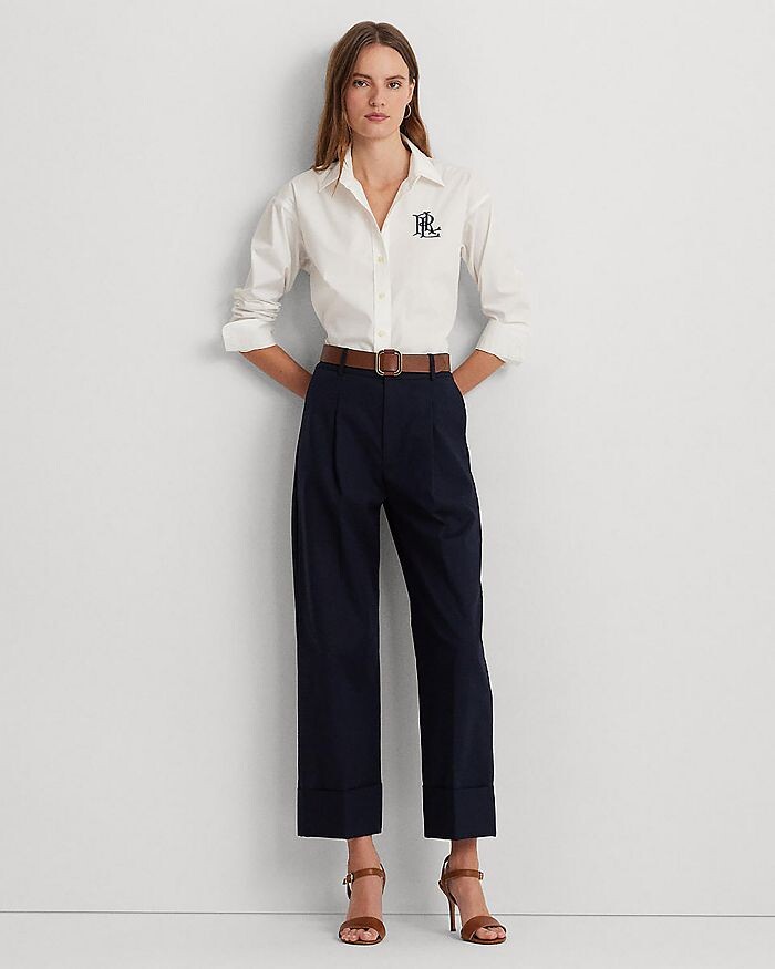 Рубашка на пуговицах из эластичного хлопка Lauren Ralph Lauren, белый — фото 2