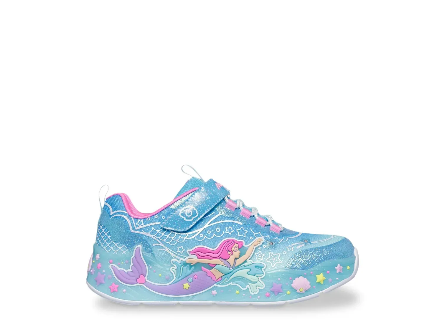 Кроссовки Skechers Mermaid Dreams Light-Up — детские, светло-голубые — фото 2