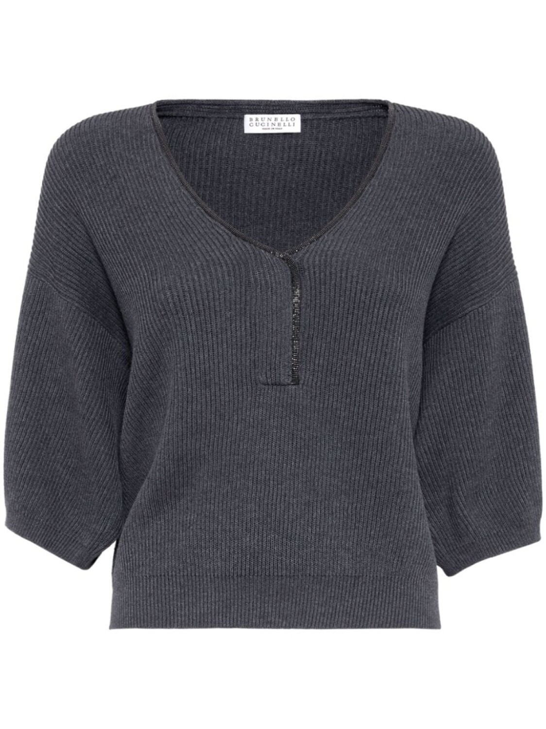 

Brunello Cucinelli топ в рубчик, серый
