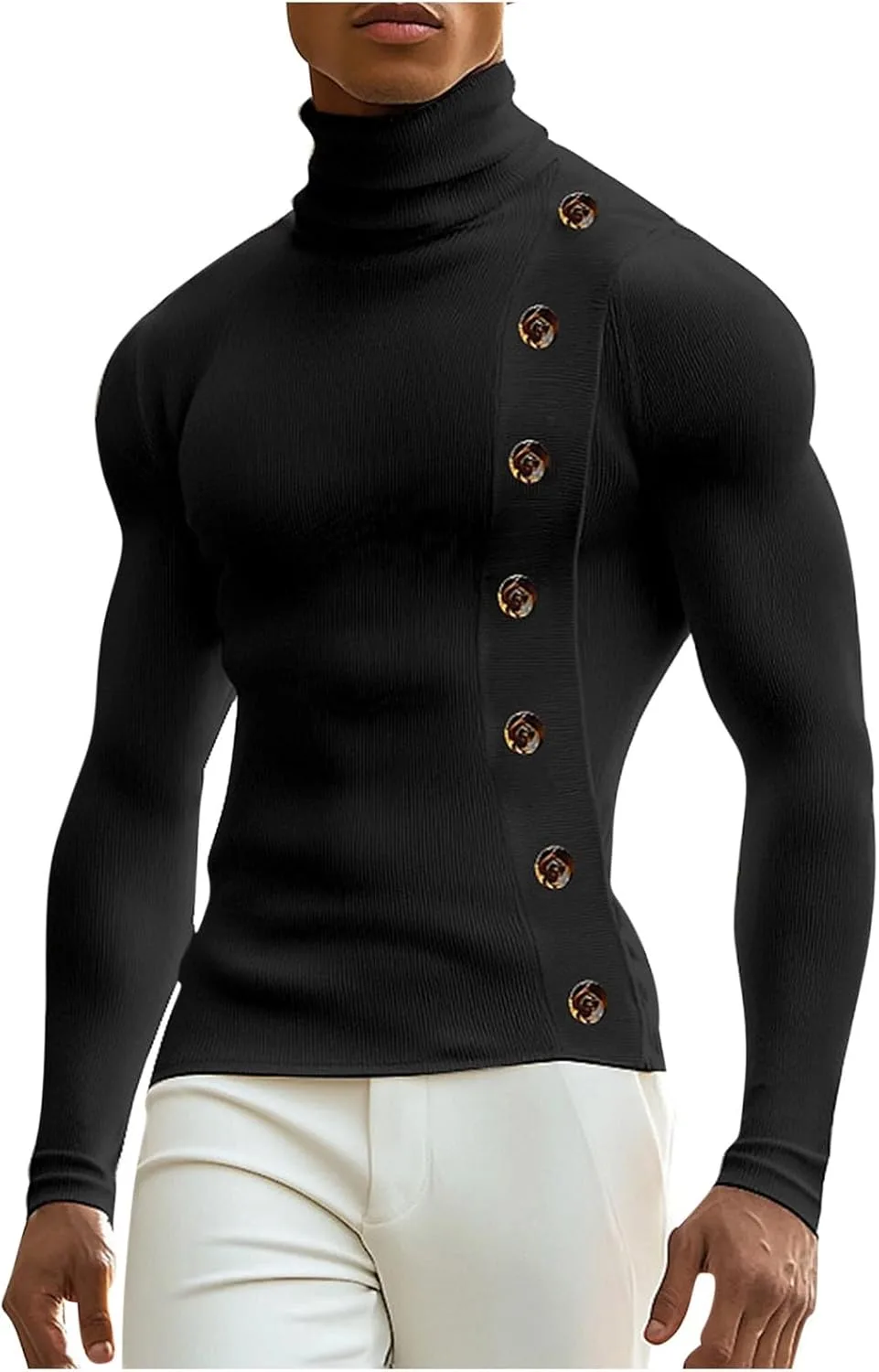 

Мужской свитер-водолазка Slim Fit